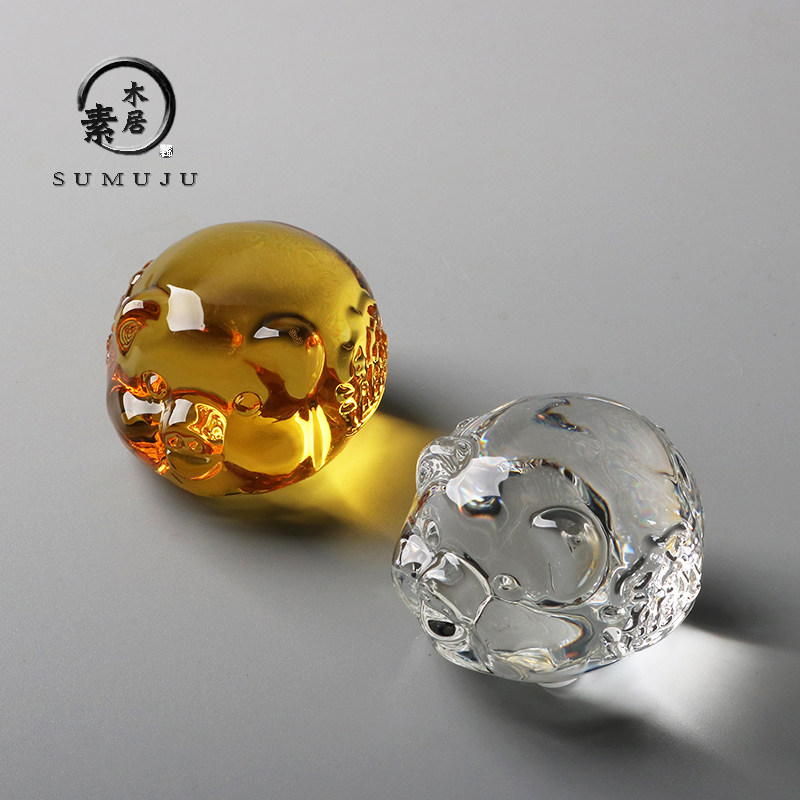 创意水晶茶宠摆件精品生肖小猪茶盘茶台茶玩功夫茶具茶道配件,餐饮具,茶宠摆件,淘宝优惠券,粉丝福利购,淘宝优惠卷