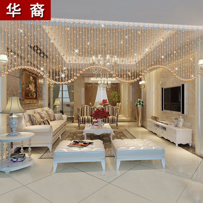 水晶珠帘隔断帘玄关过道卧室装饰阳台家用欧式餐厅客厅吊帘子珠链