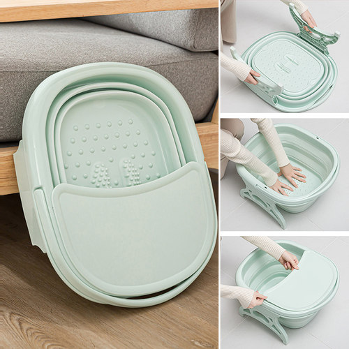 可折叠泡脚桶便携式塑料家用足浴盆过小腿按摩洗脚桶高深桶泡脚盆
