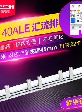 DZ7LE-3空气开关1P+N漏电保护器紫铜连接汇流排空开间距5mm