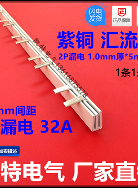 2P漏电32汇流排 紫铜厚*5mm宽 DZ7汇流排 紫铜汇流排 KT008