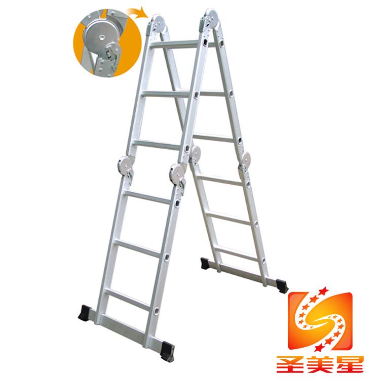 铝合金人字梯子/家用便携梯伸缩梯多功能阁楼梯工程梯折叠平台梯