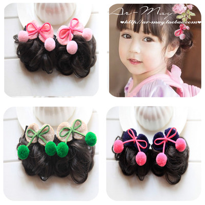 儿童假发头饰宝宝蝴蝶结女童婴幼儿卷发新年春节唐装毛球外套配饰,童装/婴儿装/亲子装,发饰,淘宝优惠券,粉丝福利购,淘宝优惠卷
