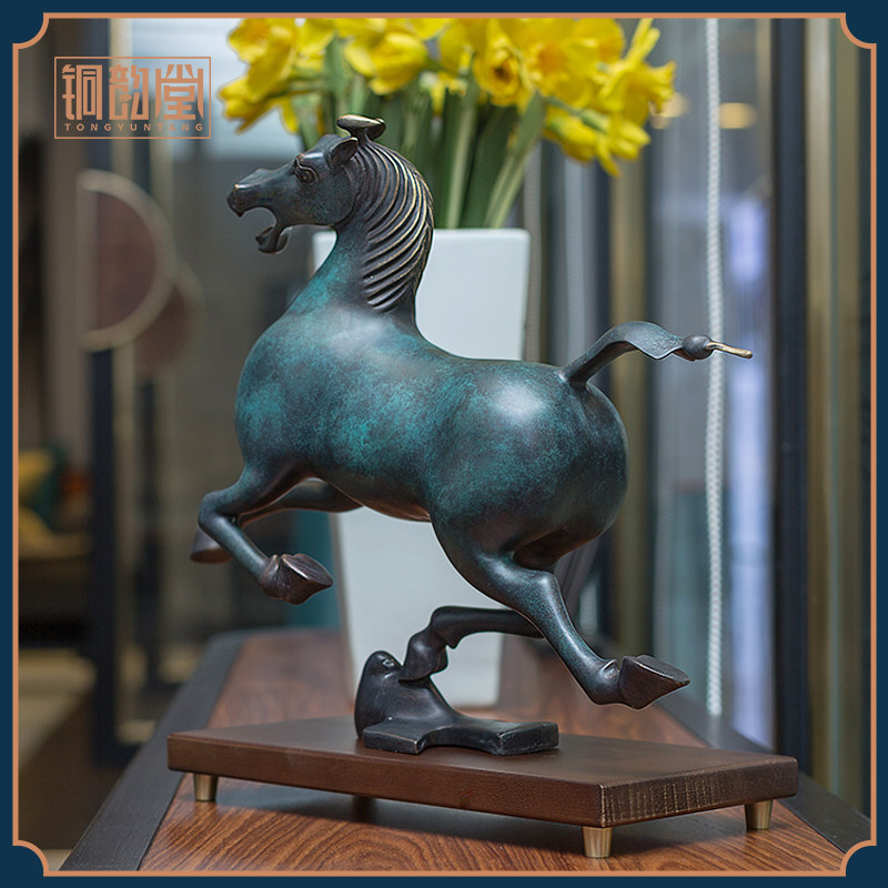 铜韵堂丨文创马踏飞燕仿古青铜摆件马到成功家居饰高档礼品送领导