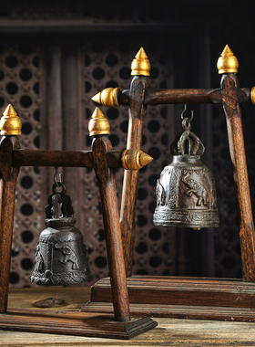 泰国工艺品东南亚风格铜铃摆件创意家居桌面大象铃铛玄关装饰品