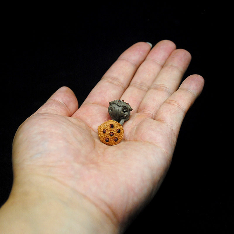 宜兴紫砂壶原矿全手工名家老段泥枯莲蓬茶宠茶玩文玩茶具摆件