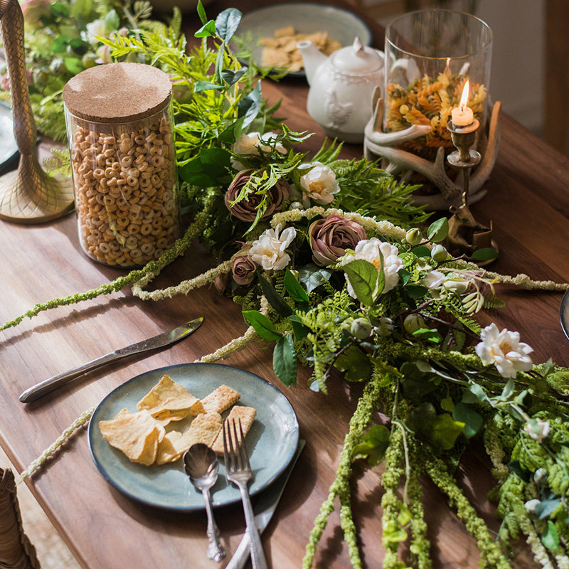 掬涵 绿时雨 设计师花艺 花束 花带壁挂装饰 婚礼橱窗陈列道具
