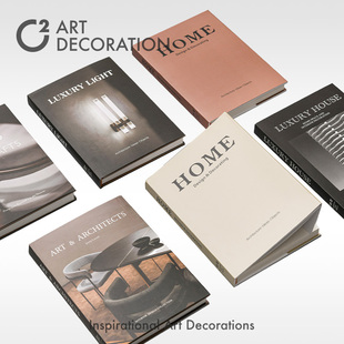 精装封套可翻页书柜家具样板房间酒店装饰摆件外文仿真书假书道具