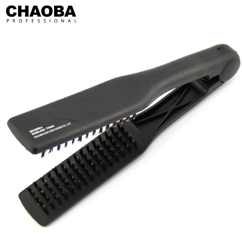 CHAO BA塑料拉直梳子 V型梳 夹板梳拉直梳 造型直发梳 拉直发用