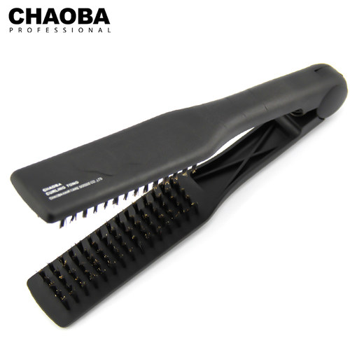 CHAO BA塑料拉直梳子 V型梳 夹板梳拉直梳 造型直发梳 拉直发用