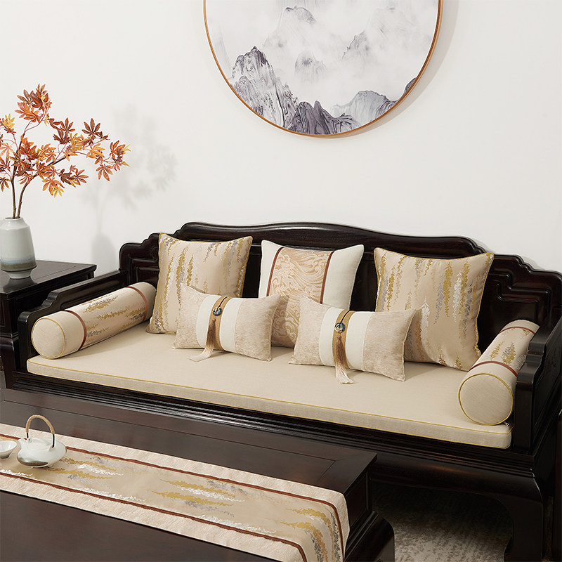 实木沙发垫带靠背红木中式老式沙发坐垫四季通用木沙发垫可拆洗