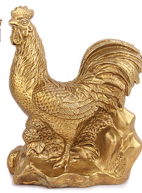 天御阁铜12十二生肖鸡摆件工艺品招财客厅办公室家居装饰品礼品