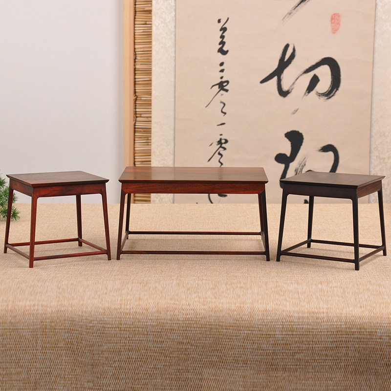 红木酸枝明式小花几架花盆景底座架子家居装饰工艺品木雕摆件底座