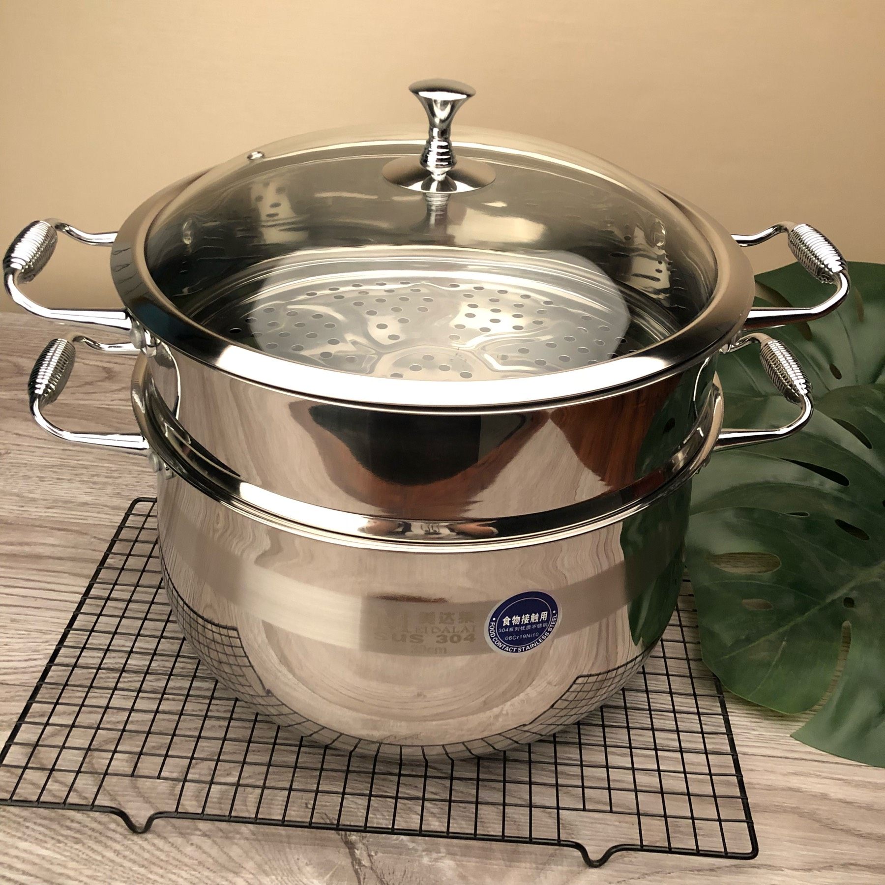 304不锈钢二层蒸锅弧形锅加厚2层家用蒸馒头鱼大汤锅容量1蒸笼屉,厨房/烹饪用具,蒸锅/蒸桶,淘宝优惠券,粉丝福利购,淘宝优惠卷