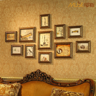 家居饰品免打孔沙发照片墙欧式美环保相框创意组合复古相片墙古典