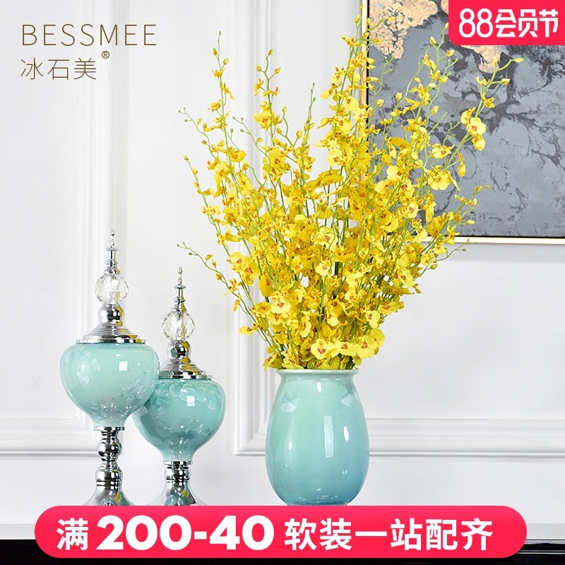 欧式陶瓷花瓶客厅电视柜玄关餐桌仿真插花现代家居酒柜装饰品摆件,家居饰品,花瓶,淘宝优惠券,粉丝福利购,淘宝优惠卷
