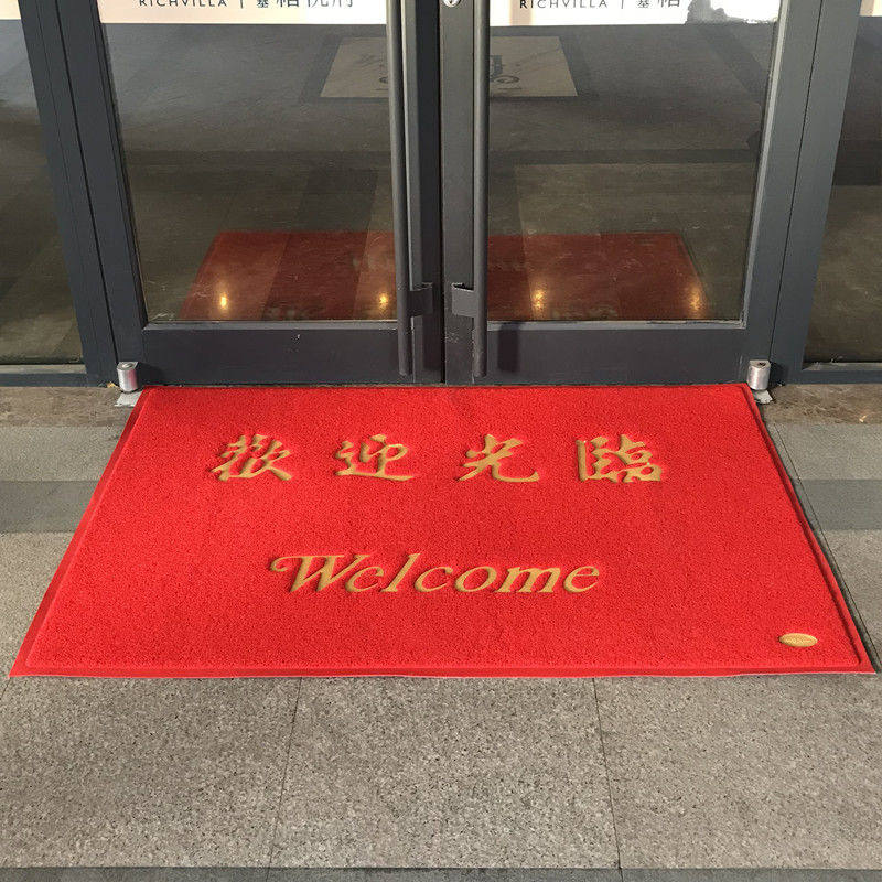 欢迎光临地垫防滑塑料丝圈家用迎宾地毯客厅门垫进门入户脚踏垫子