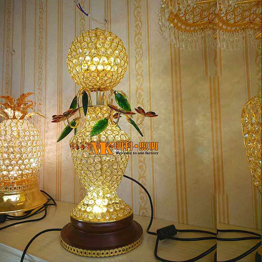 工艺花瓶灯佛前供灯开灯送礼物送礼佳品水晶花瓶台灯落地灯-065