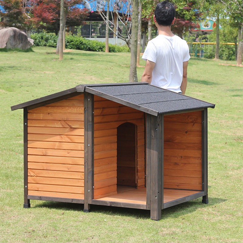 户外室内实木狗屋防腐防雨大中小型狗窝狗舍拆洗别墅防晒隔热夏天