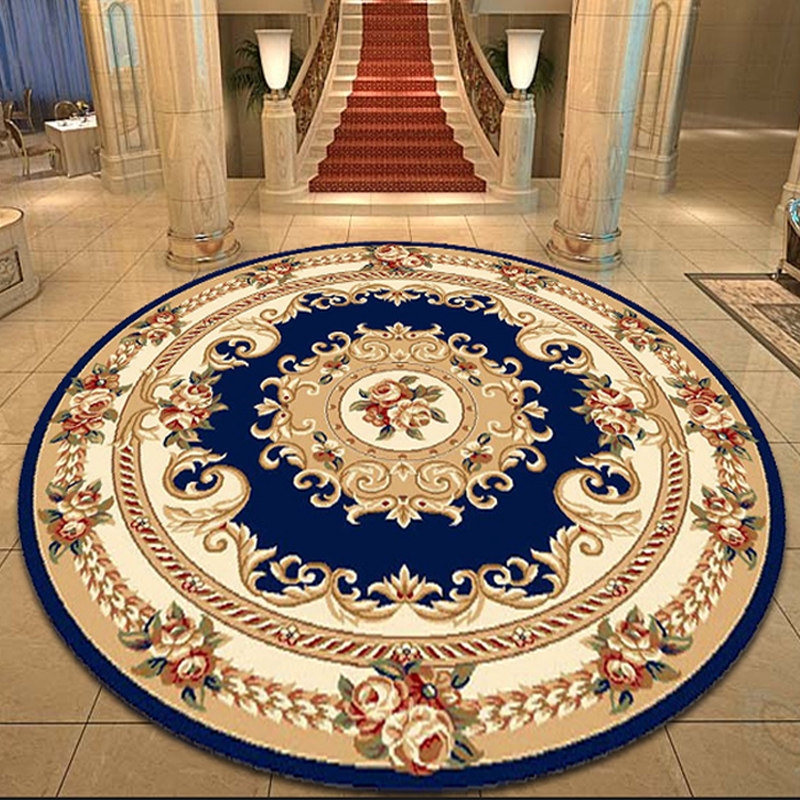 万腾 欧式圆形地毯客厅卧室餐桌餐厅圆地垫书房吊篮转椅电脑椅垫