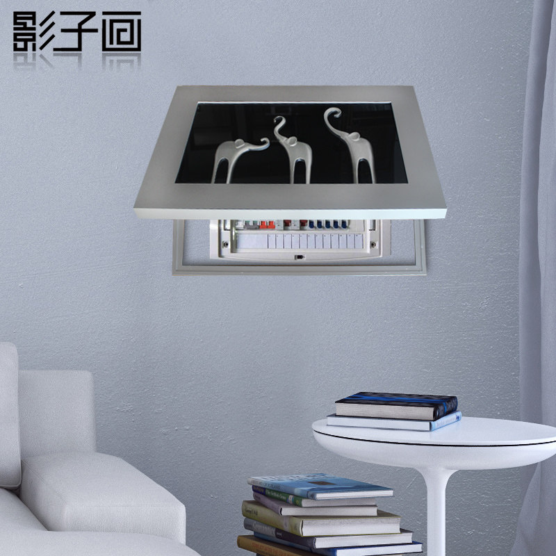 影子画 遮电表箱液压杆装饰画遮挡箱翻盖推拉电控制开关立体挂画
