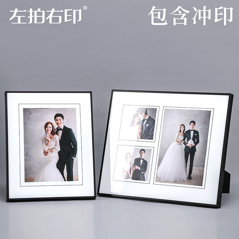 韩版创意简约婚纱照宝宝水晶相框摆台影楼像框10寸12寸照片定制