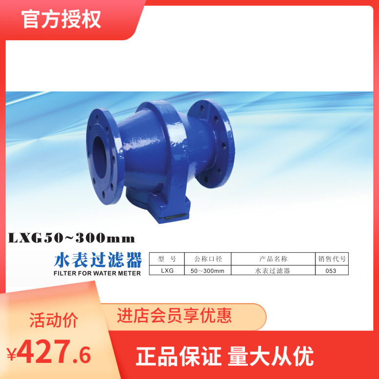 埃美柯053 水表过滤器LXG-50-300mm DN50 80 100 150 200