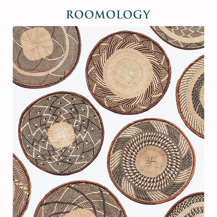 Roomology非洲进口津巴布韦手工草编盘水果盘挂盘装饰墙挂墙