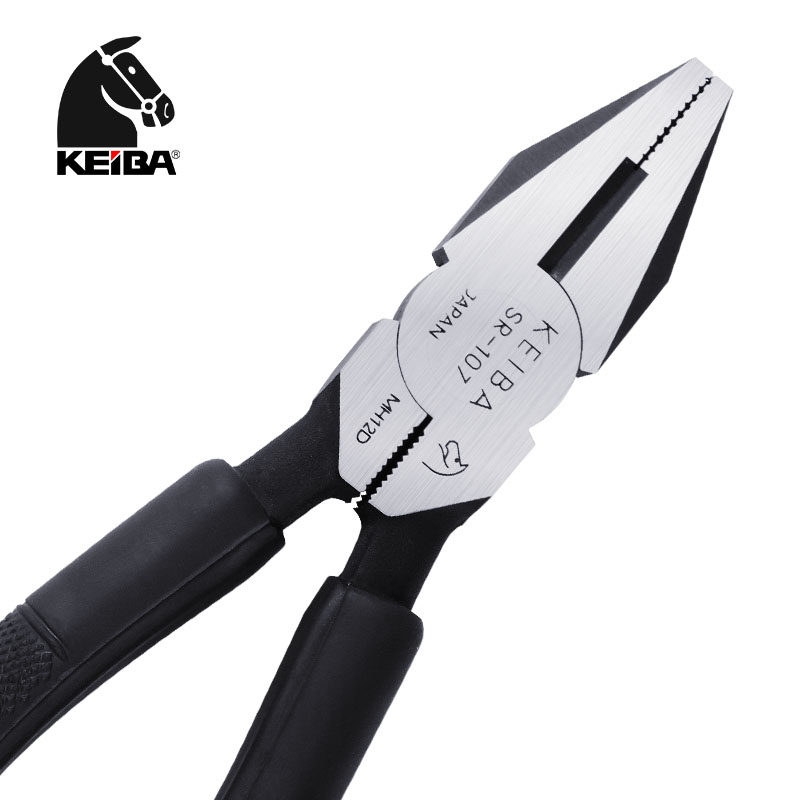 KEIBA马牌电工平嘴钳钢丝钳老虎钳多功能工业级进口平口钳 SR-107