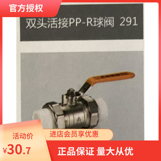 正品埃美柯PPR管球阀活接头热熔PPR活接球阀 291大流量熔接头6分
