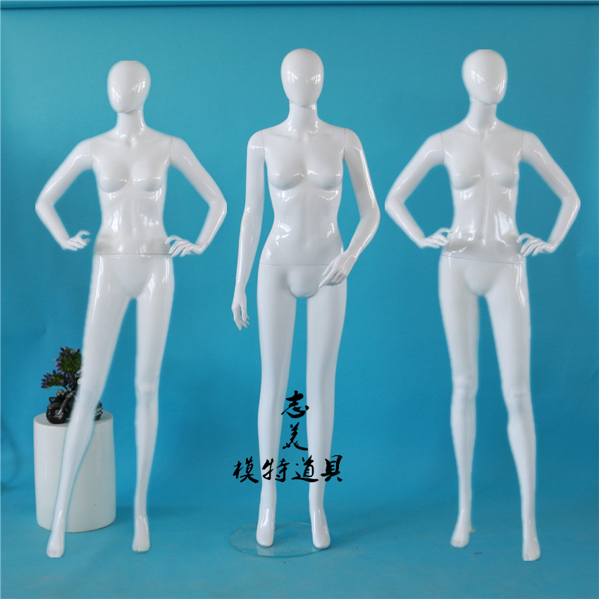 女服装展示模特道具女模全身蛋头亮白站模 假人体送底座多省包邮