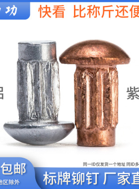 GB827铝标牌铆钉 铭牌铆钉 紫铜标牌铆钉 商标斜纹滚花铆钉 6L