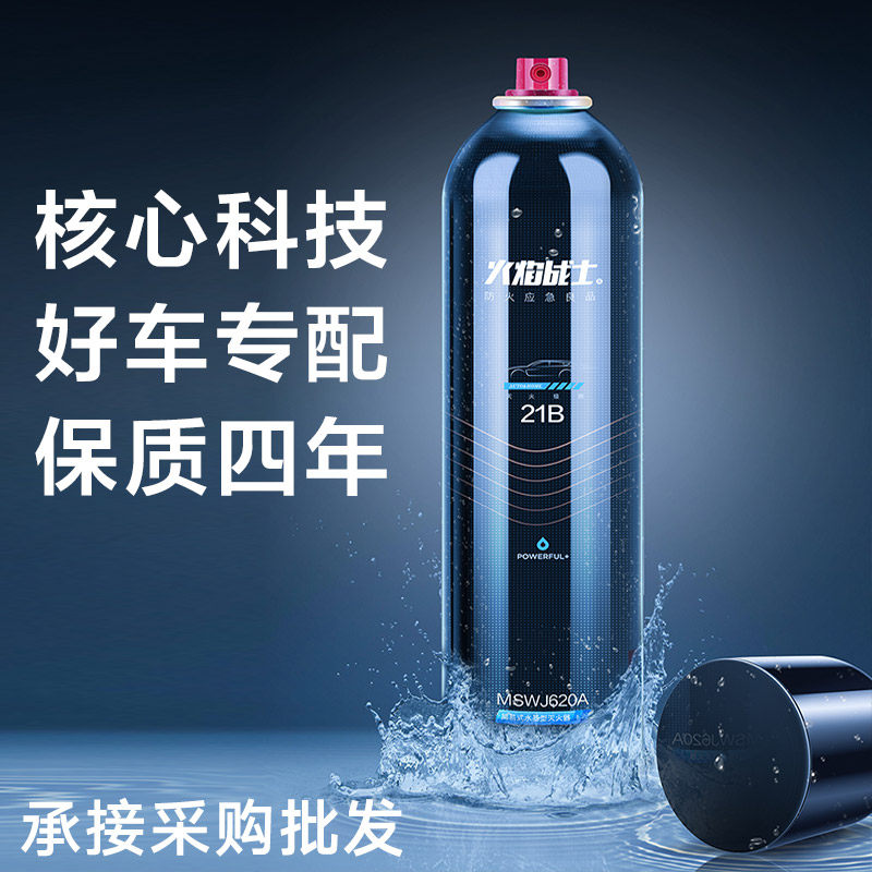 火焰战士车载高档小型水基灭火器家用车用环保便携消防器材套装
