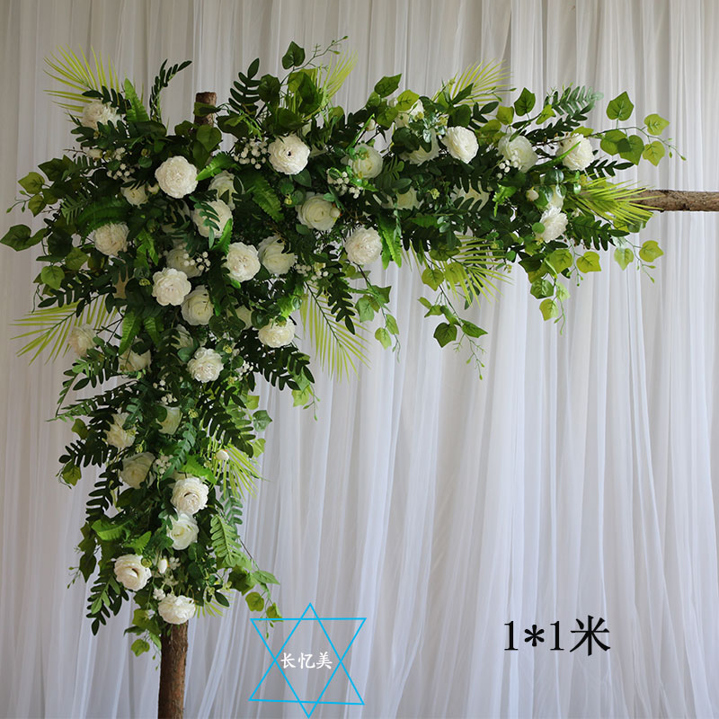 森系婚庆花排角花挂花盆花绢花路引室外假花婚礼布置引路绿植排花