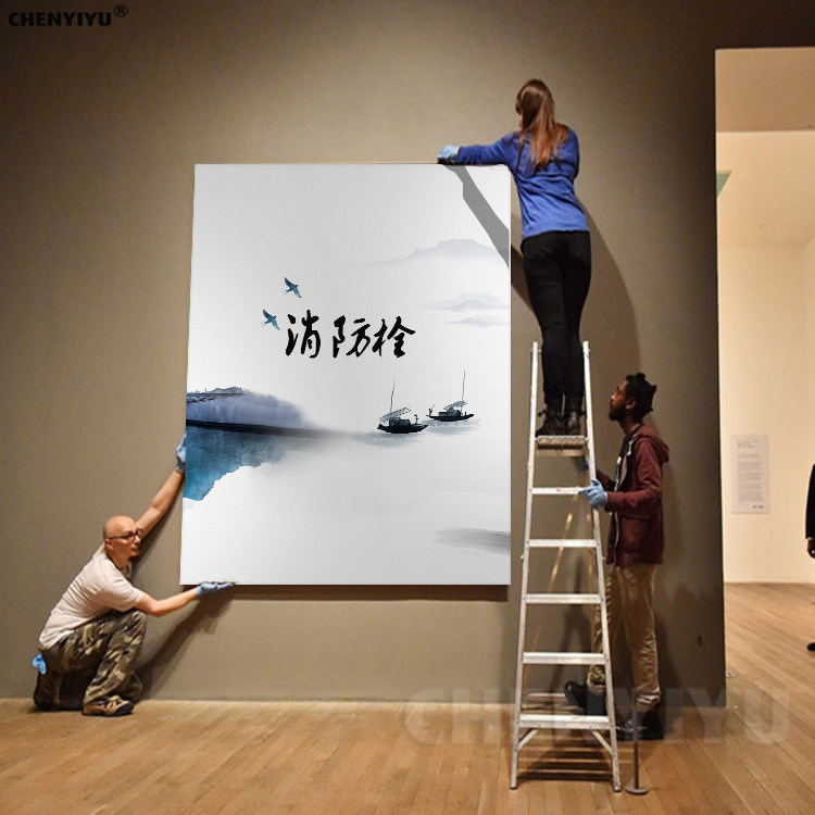 定做制特殊尺寸消防栓遮挡消火栓包边遮盖装饰画电表箱开关箱挂画