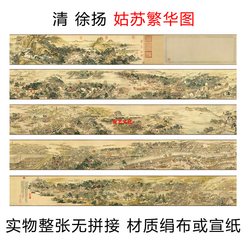 清 徐扬 姑苏繁华图 名家字画高清微喷书画 原比例长卷国画装饰画