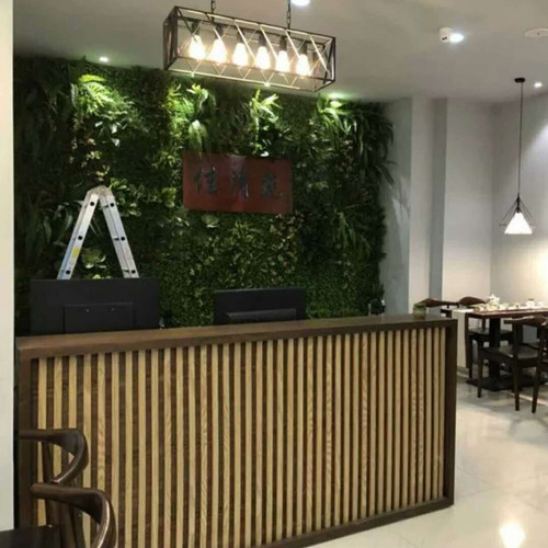 新款简约收银台创意吧台公司前台接待台精品店酒店柜台实木可定制