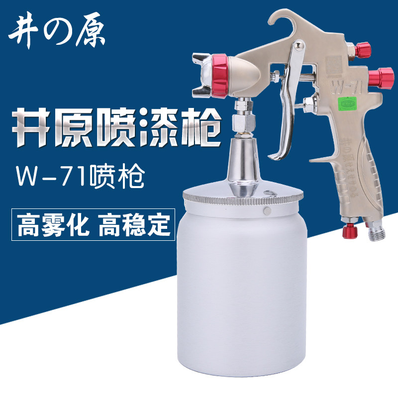 日本井原w-71油漆喷抢气动汽车喷漆枪喷涂工具w-77上下壶高雾化