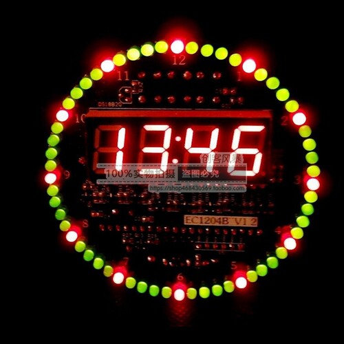 第三代旋转电子钟套件 DIY散件/成品 DS1302音乐闹铃光控电子时钟