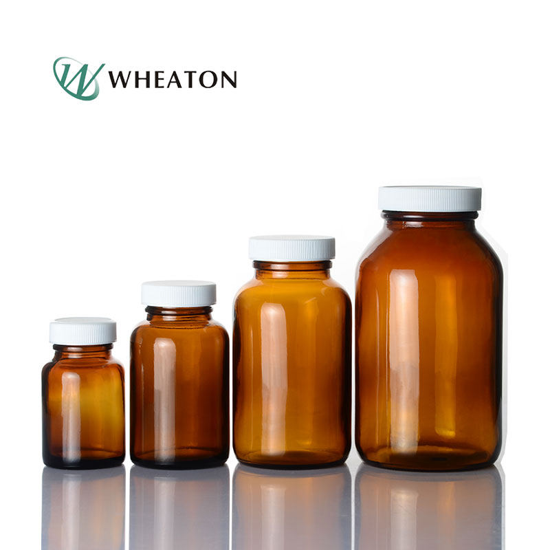 Wheaton玻璃广口试剂瓶60/125/250ml棕色避光大口样品分装瓶进口