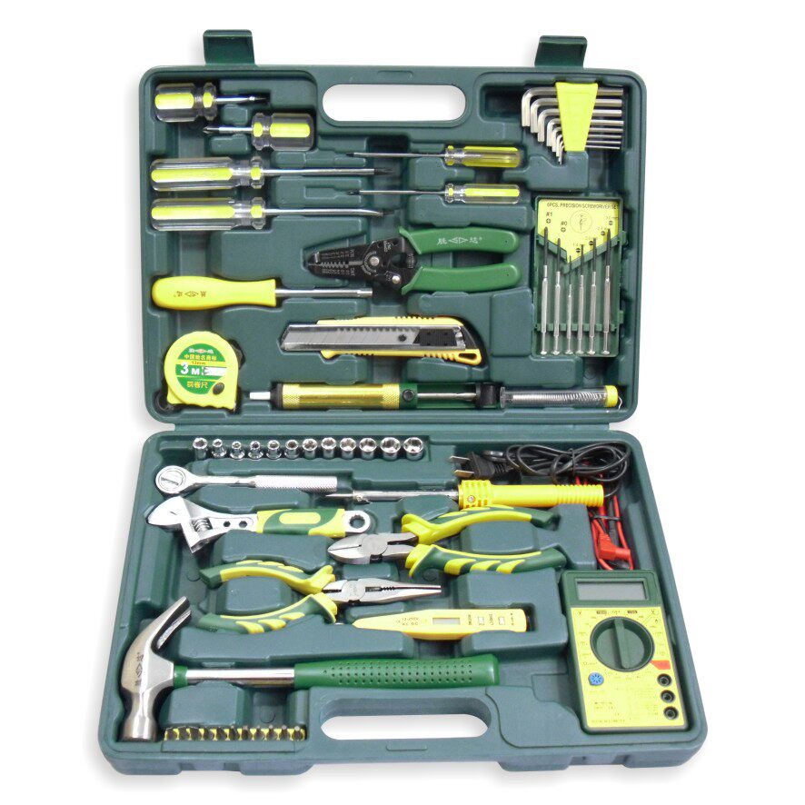 胜达 20-58件电子电工工具套装组合 五金家装电讯工具箱组套 包邮