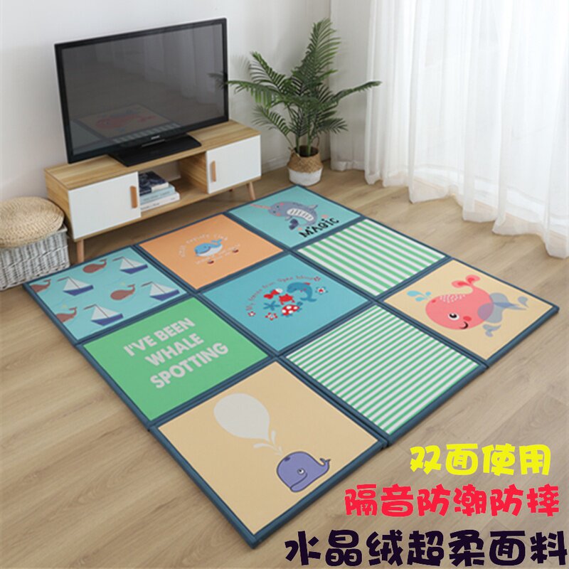 儿童地毯方块客厅卧室床边加厚宝宝防摔地板O垫子卡通拼图爬行地