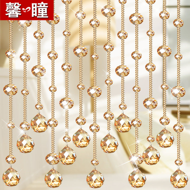 门帘水晶珠帘e隔断帘客厅玄关卧室卫生间房门帘装饰欧式网红珠帘