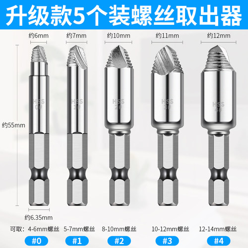 拔丝工具断头螺丝取出器万能起断反丝反牙滑牙取丝器取断丝神器