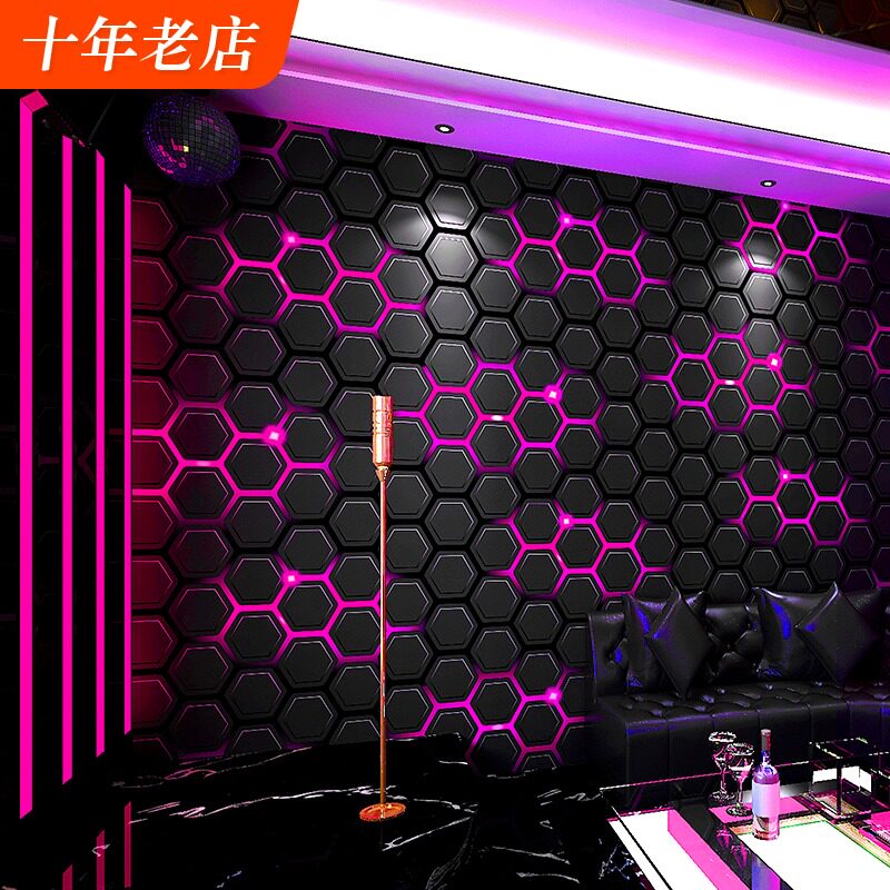 kt墙墙纸 歌厅闪光v布3d立体反专光用酒吧主题包厢清吧背景墙壁纸
