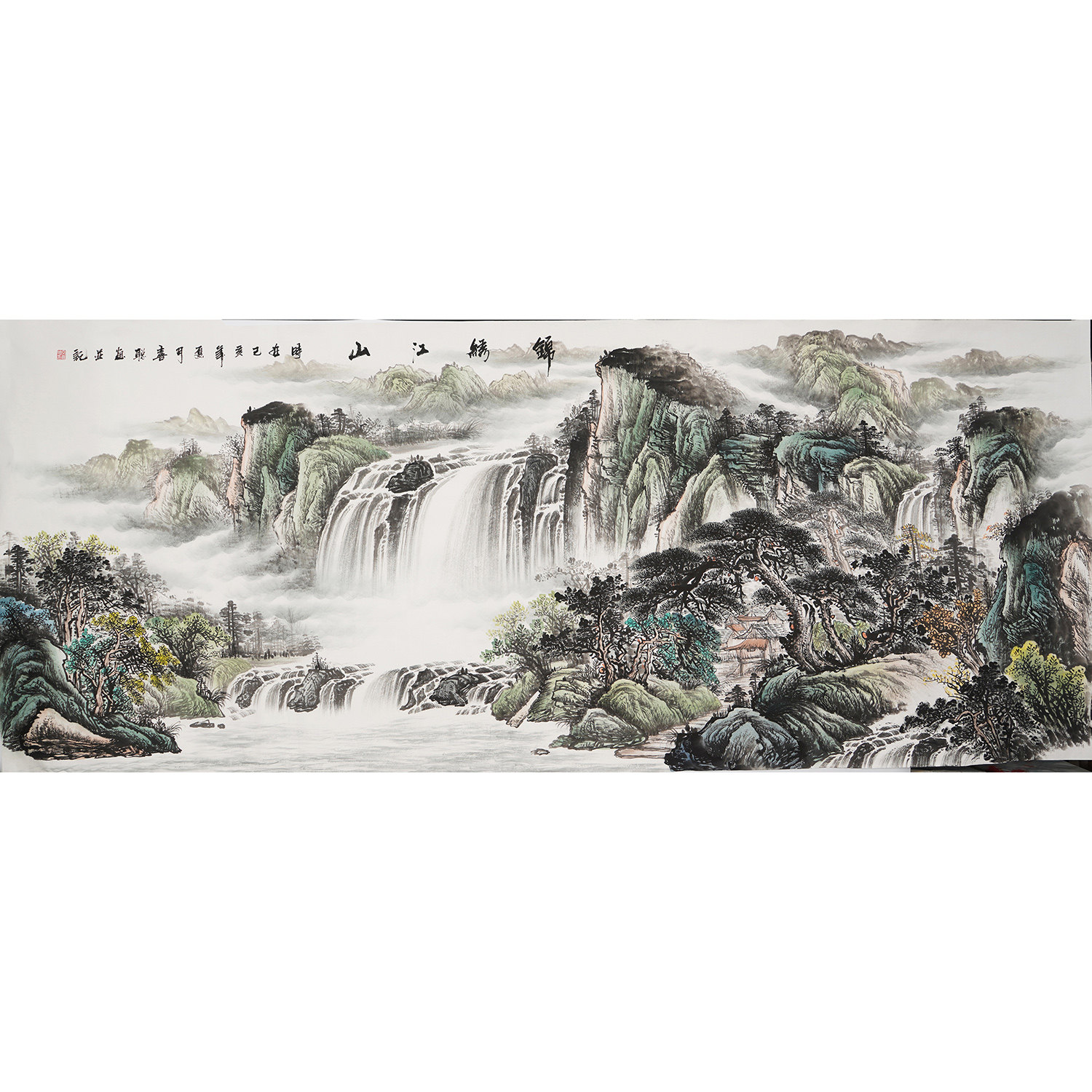 小绘尺客厅山水装饰画纯手迹水墨国画办公室手画真八秦喜聪00002