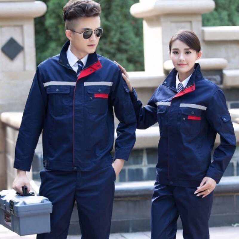 长袖工作服套装男女士耐磨春夏季薄款透气工厂汽修上衣劳保服定制