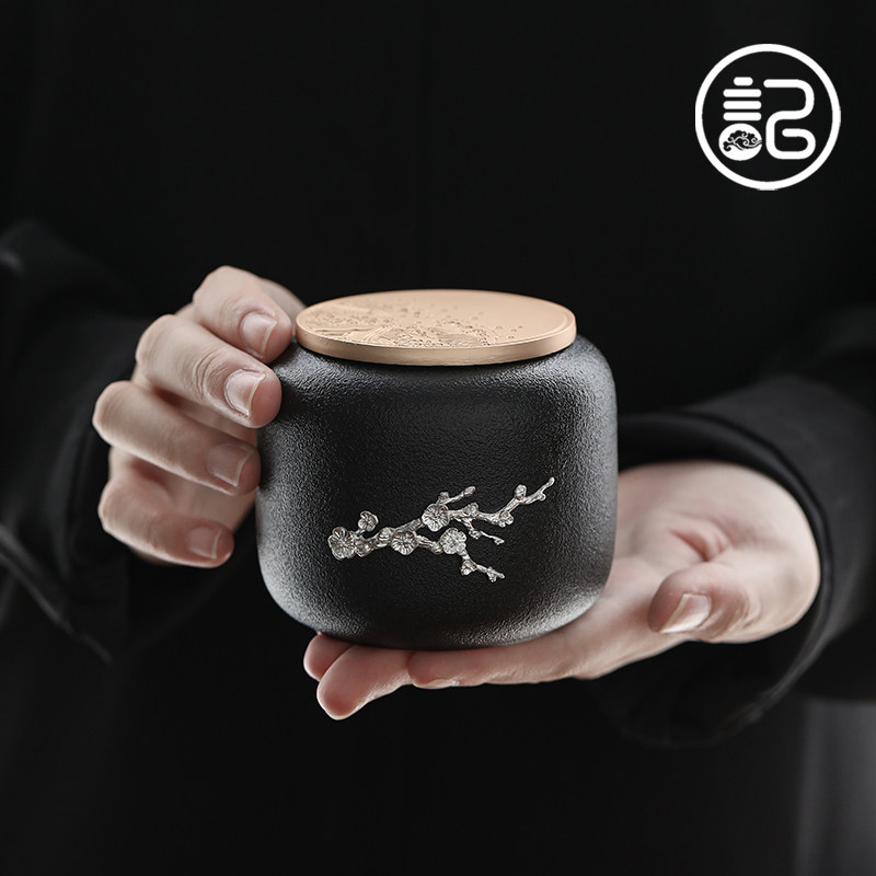 黑陶茶叶罐子便携密封储茶罐普洱黑茶存茶防潮小号密封罐空罐
