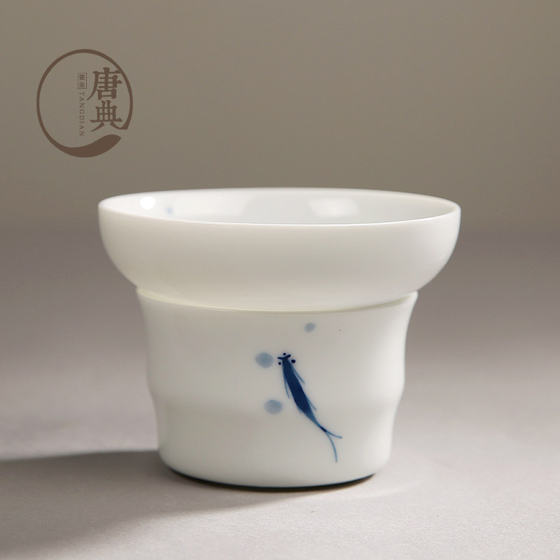 素玉白瓷 茶漏 茶滤 功夫茶具配件 陶瓷创意滤茶器 茶滤网 过滤器