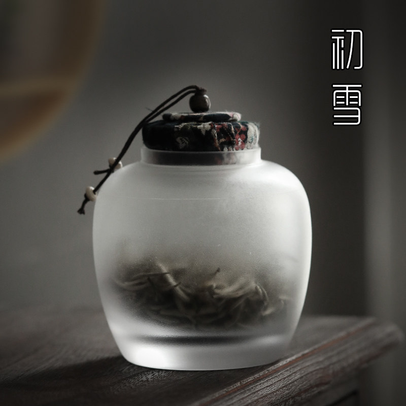 日式玻璃茶叶罐茶叶收纳密封储存罐小罐子小号装普洱茶茶罐花茶罐